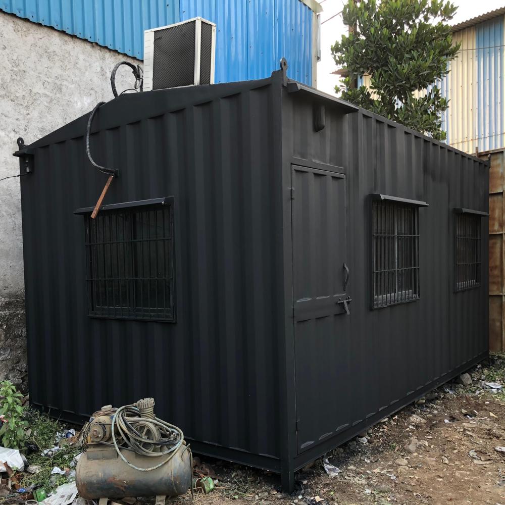 10x15 Feet Stainless Steel Portable Office Cabin - Color: Black