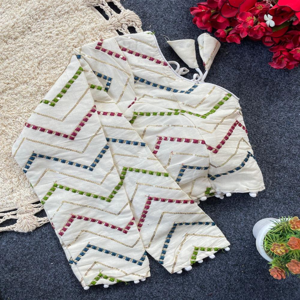 Designer Pure Khadi Cotton Blouse
