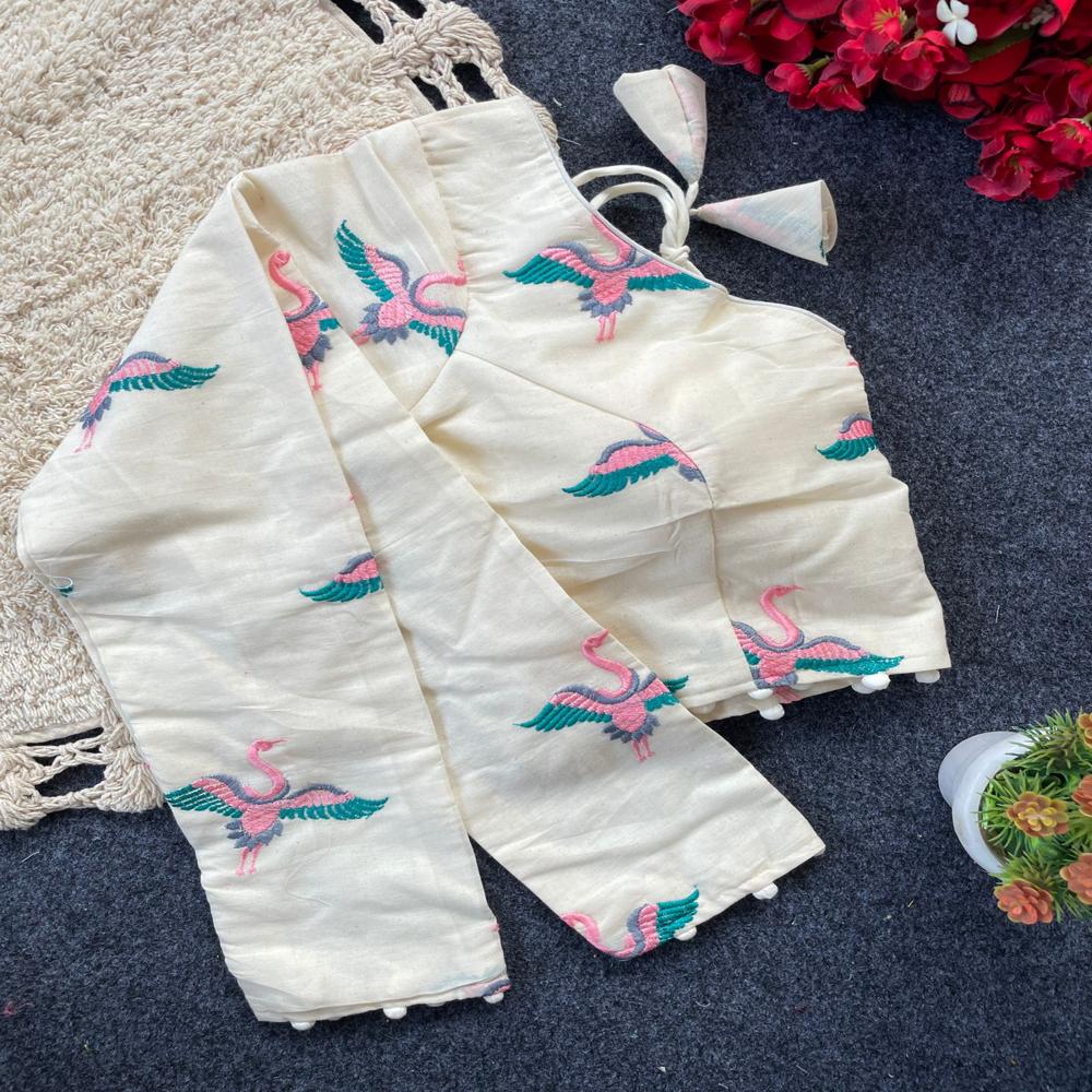 Stylish Indian Designer Pure Khadi Cotton Blouse