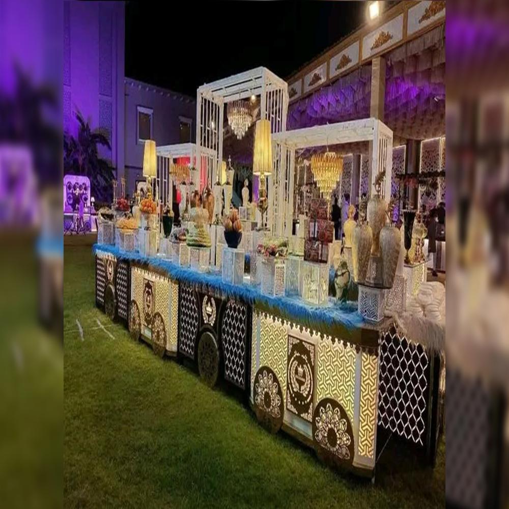 Pink gold catering counter