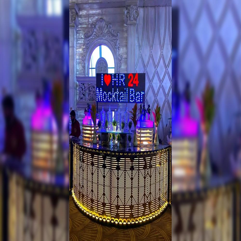 Pink gold catering counter