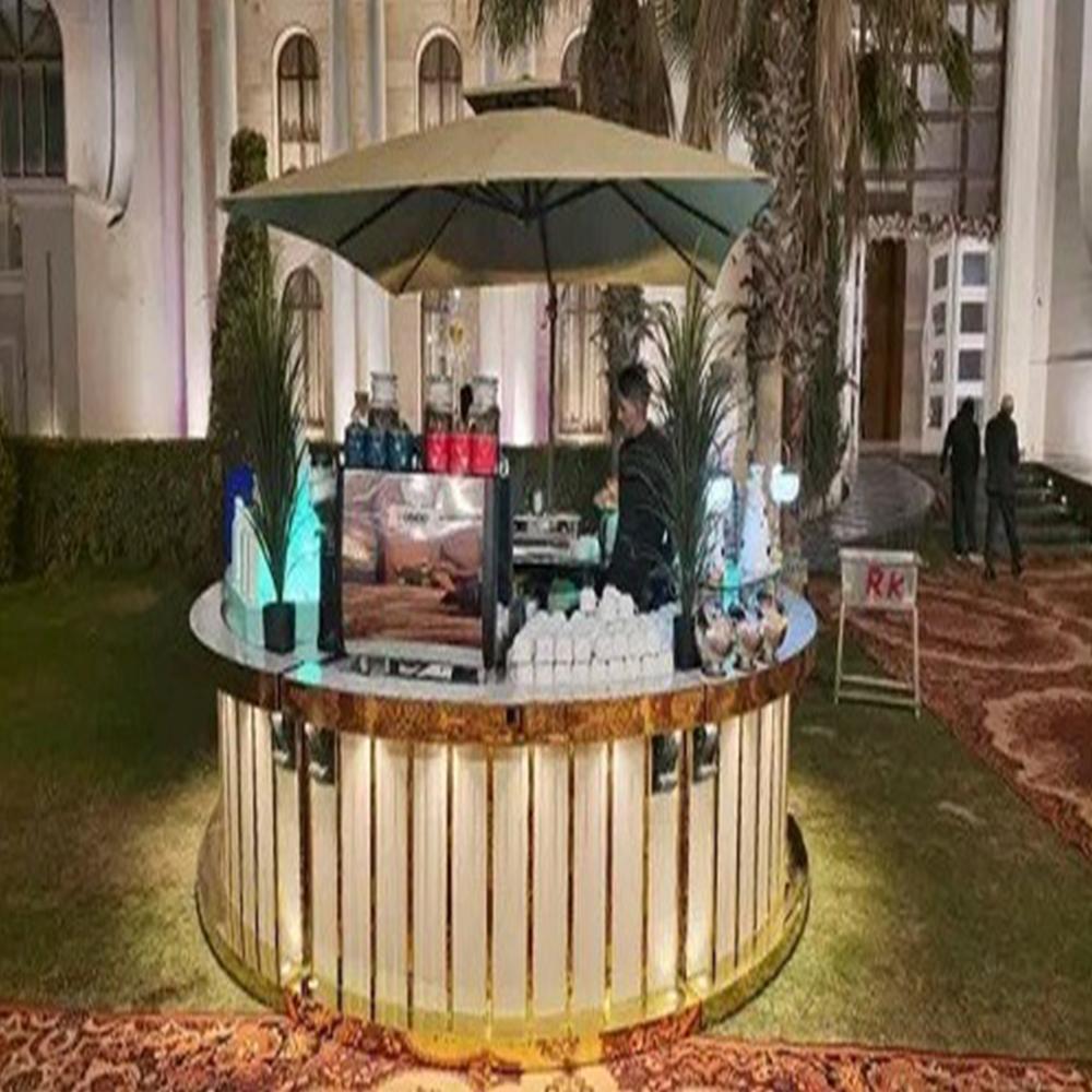 Pink gold catering counter