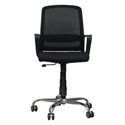 High Back Black Fixed Arm Mesh Office Chair