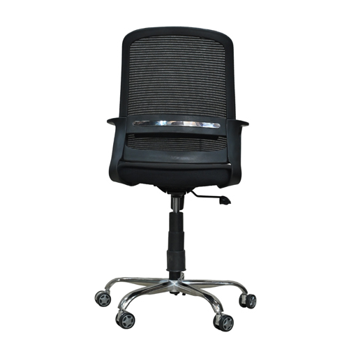 High Back Black Fixed Arm Mesh Office Chair
