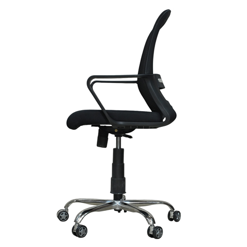 High Back Black Fixed Arm Mesh Office Chair