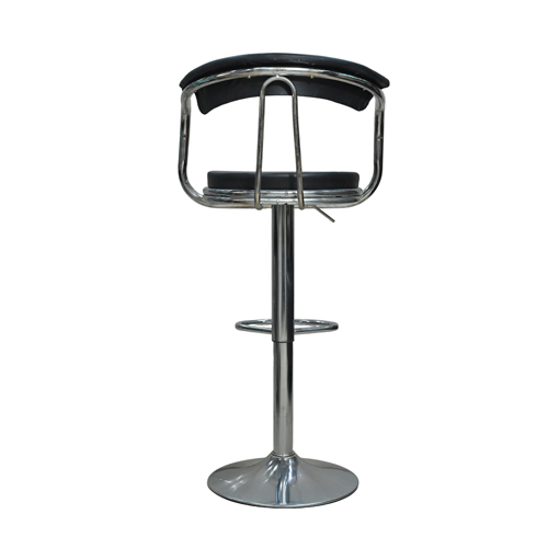 Adjustable Bar Stool - Color: Black And Silver