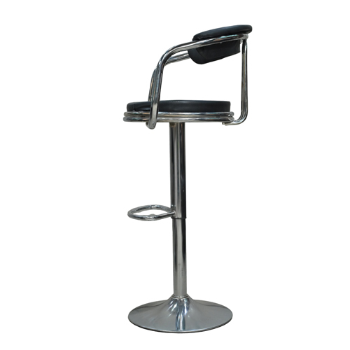 Adjustable Bar Stool - Color: Black And Silver