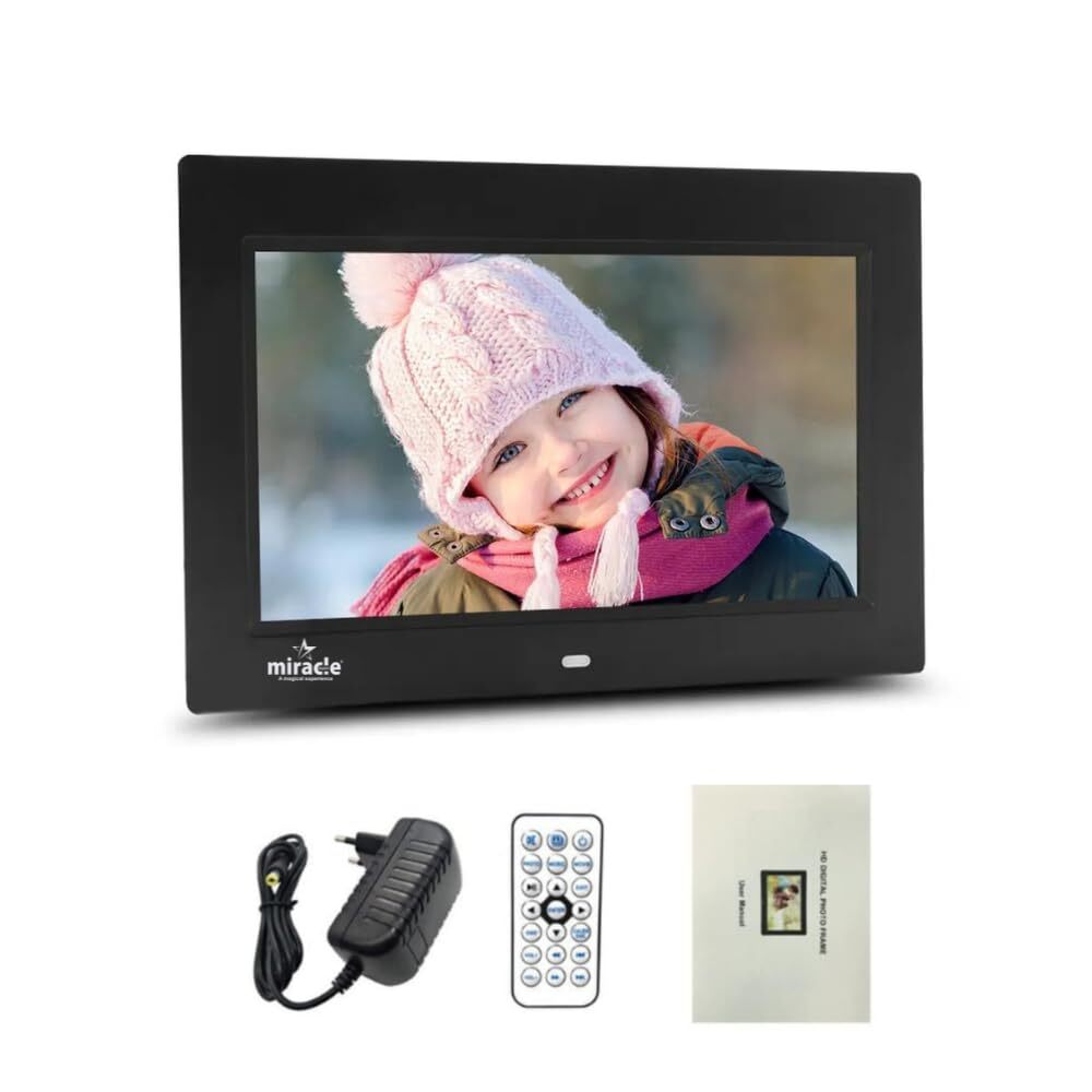 Black 7 Inch Ips Digital Photo Frame