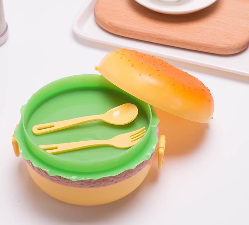Burger Shape Lunch Box - Color: Yellow