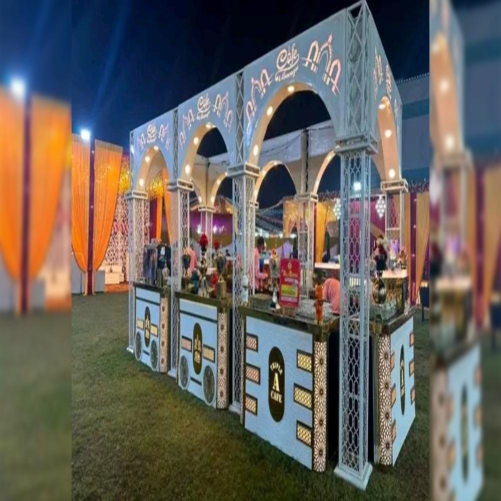Urban wedding buffet counter 