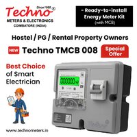 Techno Single Phase Energy Meter With Box And Mcb