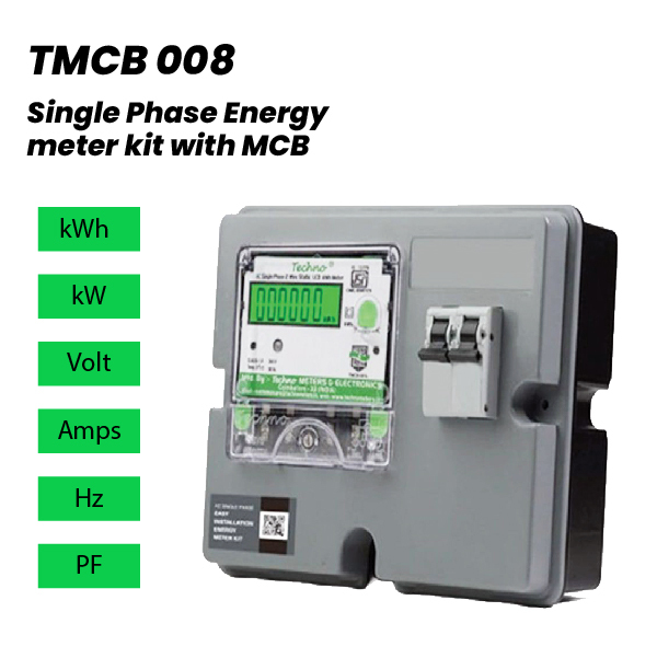 Techno Single Phase Energy Meter With Box And Mcb