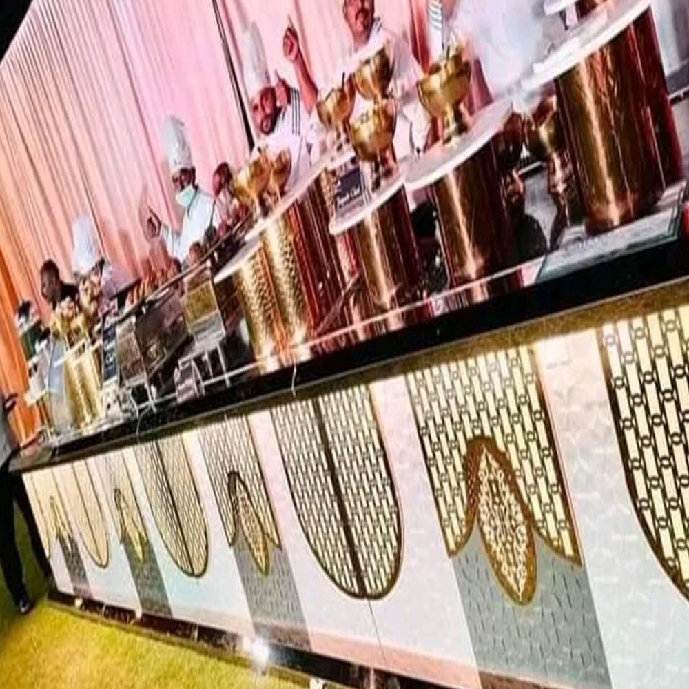 Enclosed wedding catering counter