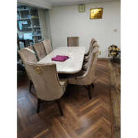 Modern Luxury Marble 8 Seater Dining Table - Color: Brown