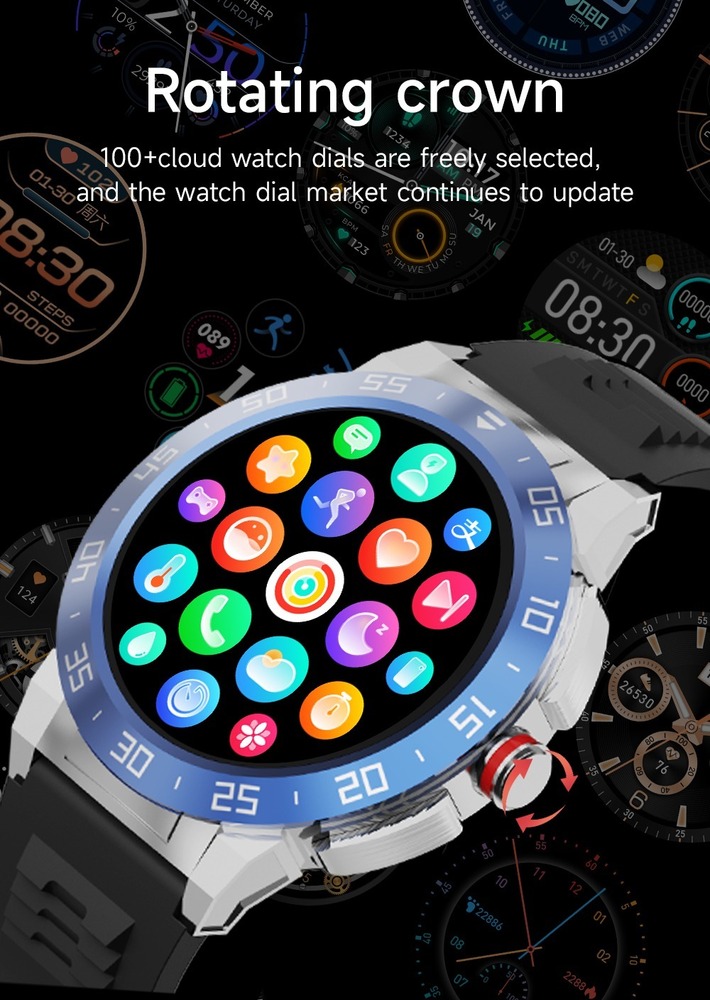 Alpha Pro Silver Silicone belt Smart Watch