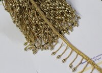 Fancy Golden Moti Latkan Lace