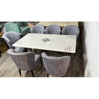 Stone Dining Table - Color: White Grey