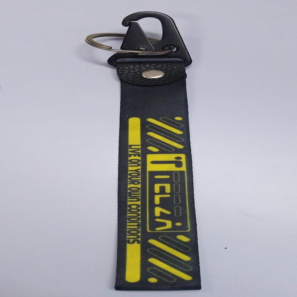 25mm Live On Your Own Conditions Satin Keychain With Flat Challa Ring - Color: Silver