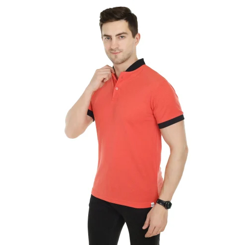 Mens Gajari Chinese Collar T Shirt