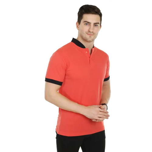 Mens Gajari Chinese Collar T Shirt