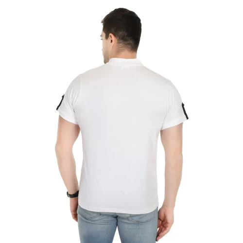 Mens 100% Cotton Sinker Chinese Coller T Shirt