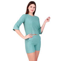 Ladies Sky Blue Cord Set