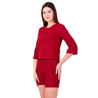 Ladies Maroon Cord Set