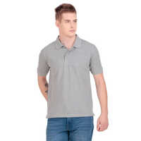 Mens Grey Polo T Shirt