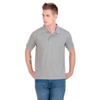 Mens Grey Polo T Shirt