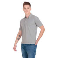 Mens Grey Polo T Shirt