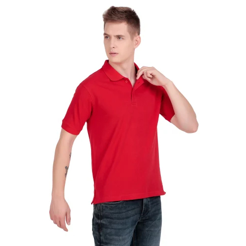 Red Cotton Matty Polo T Shirt