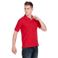 Red Cotton Matty Polo T Shirt
