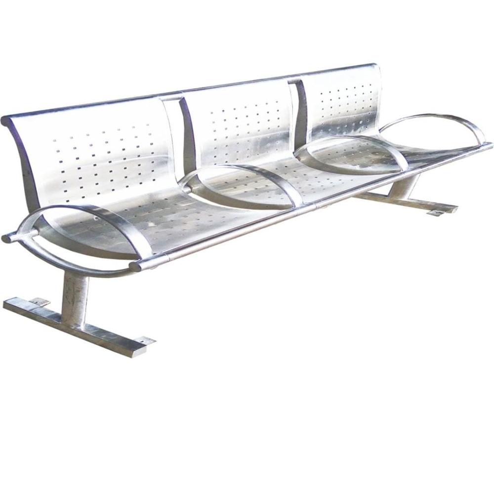 OM WOODS STEEL BENCH 202 GRADE 3 SEATER WITH HANDLE WAITING CHAIR 
