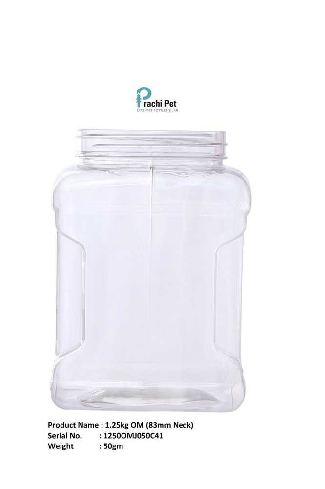 500gm Square Jar - Color: Transparent