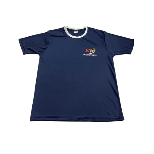 Men Plain Navy Blue T-Shirt