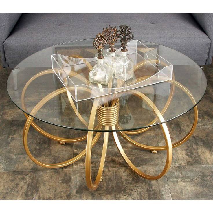 Glass Round Table - Color: Copper Color