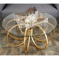 Glass Round Table - Color: Copper Color