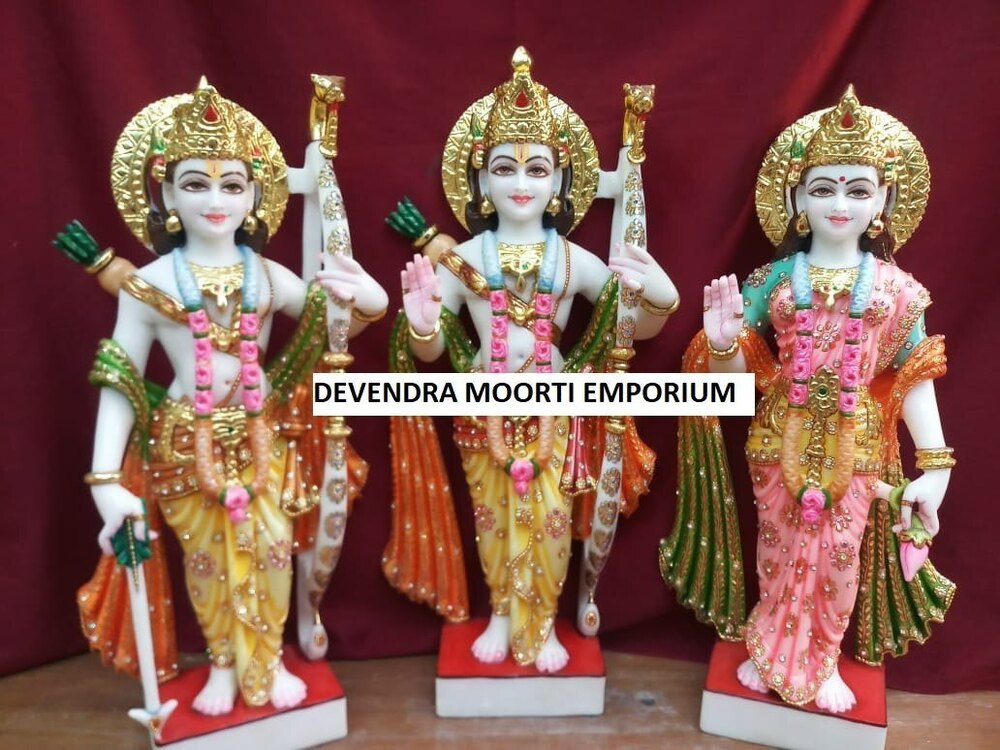 Spiritual Marble Ram Darbar Statue for Home & Office