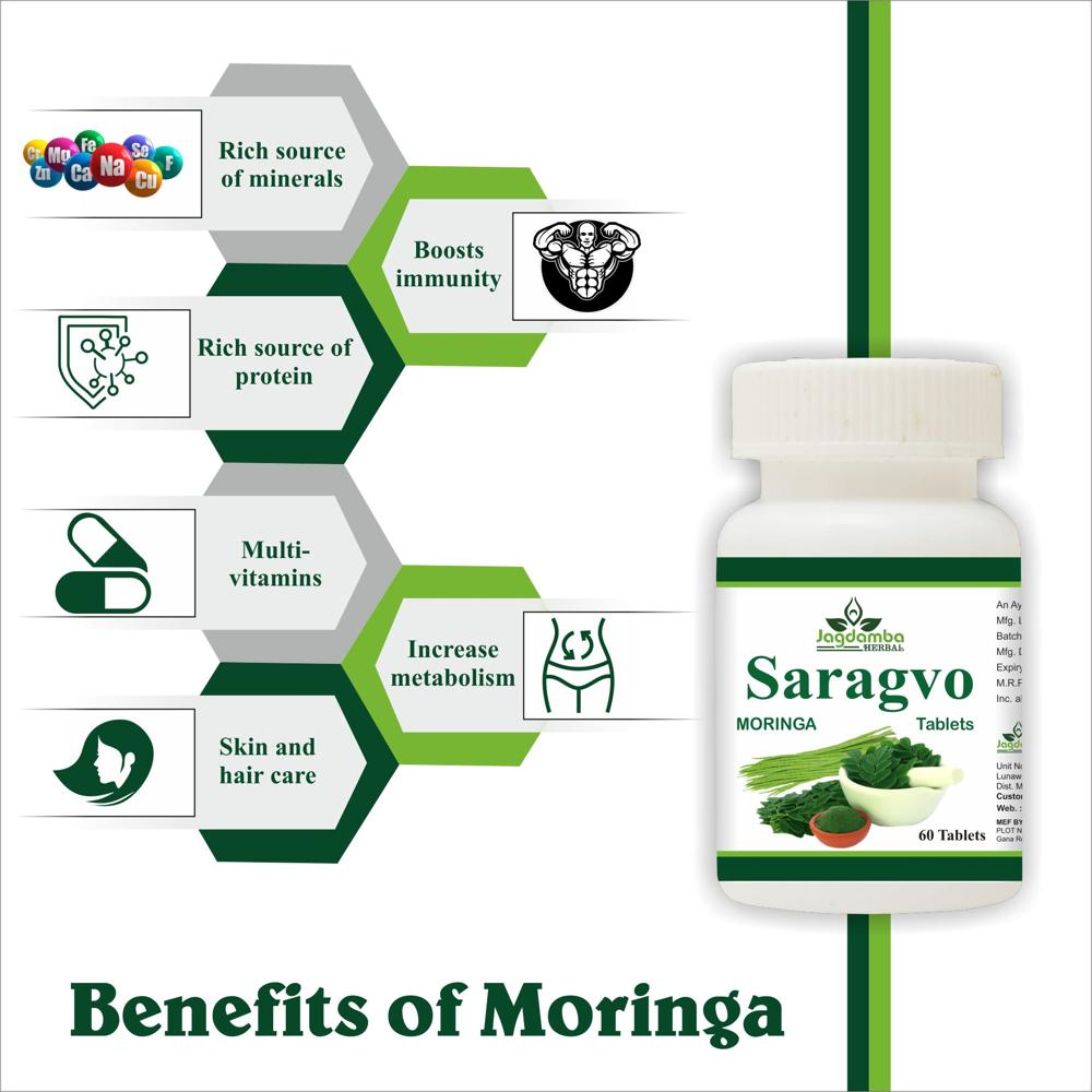 Saragvo Moringa Tablets - Age Group: For Adults