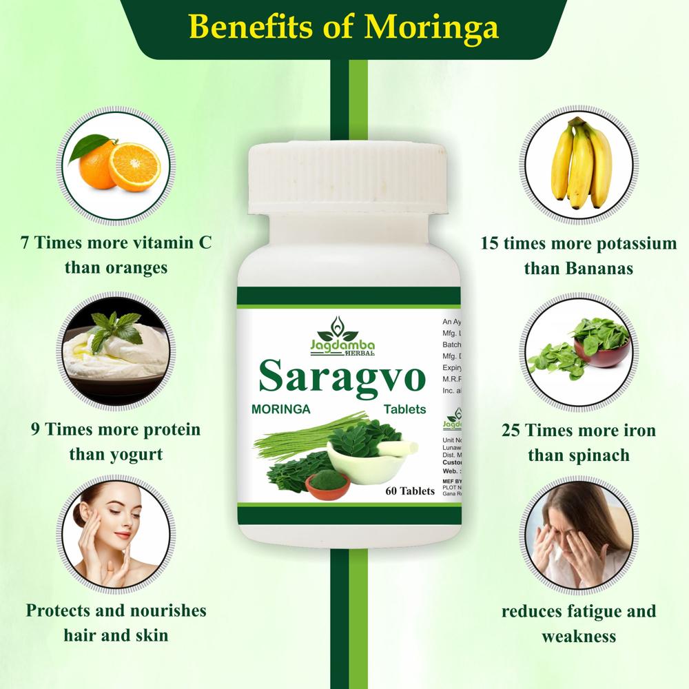 Saragvo Moringa Tablets - Age Group: For Adults