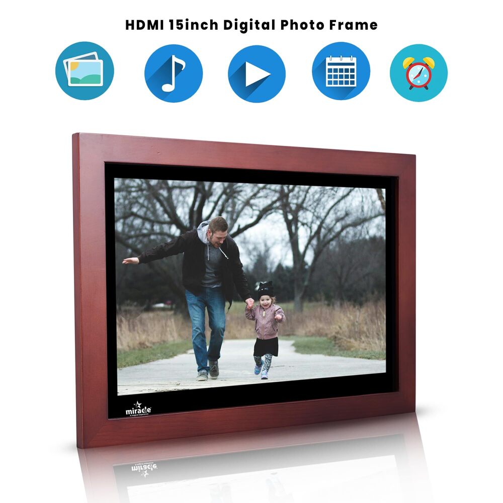15.4 inch HDMI wooden Digital Photo Frame