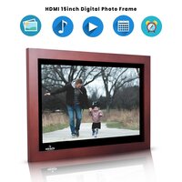 15.4 inch HDMI wooden Digital Photo Frame