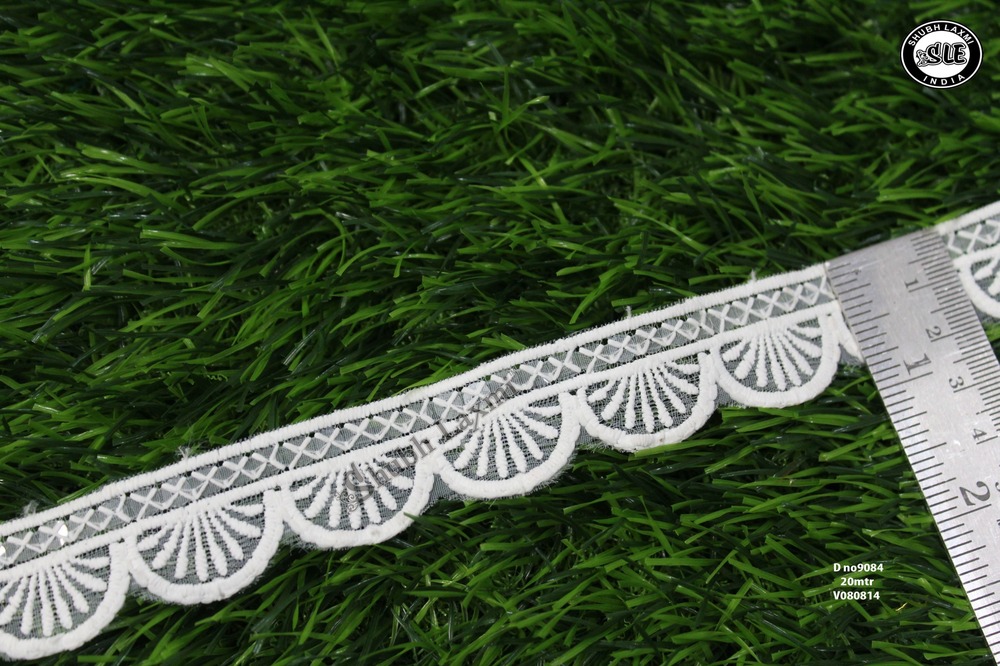 White Organza Net  With Sequence Lace