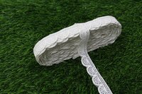 White Organza Net  With Sequence Lace