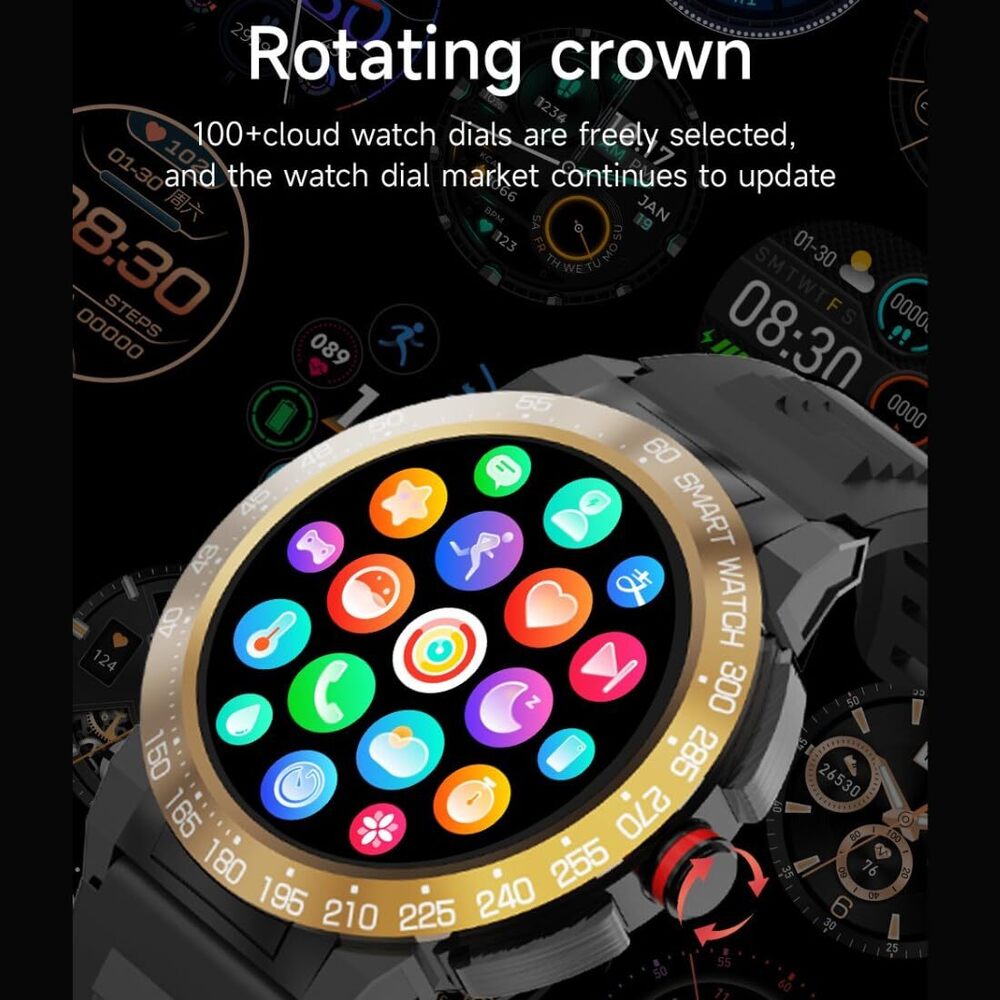 Alpha Pro Black Silicone belt Smart Watch