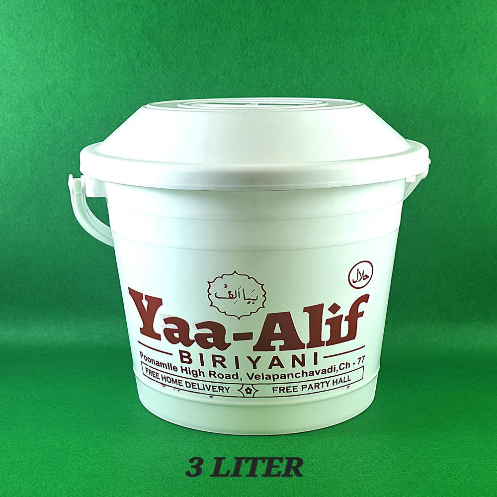 3 litre white bucket 