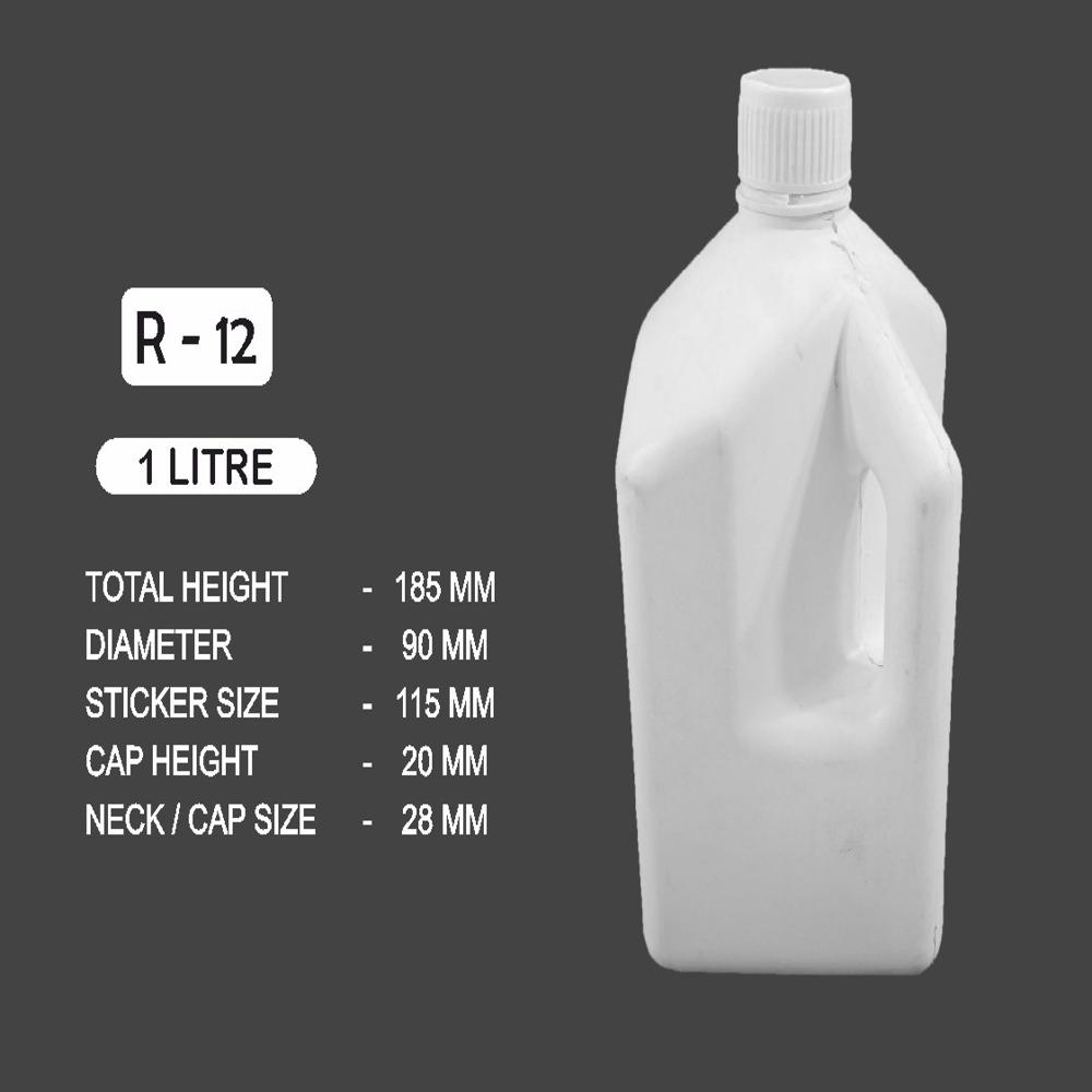 1ltr Hdpe Bottle - Odor Free, Glossy Finish | High Durability, Eco-friendly Design, Breakage Free & Chemical Resistant, Wide Mouth For Easy Dispensing
