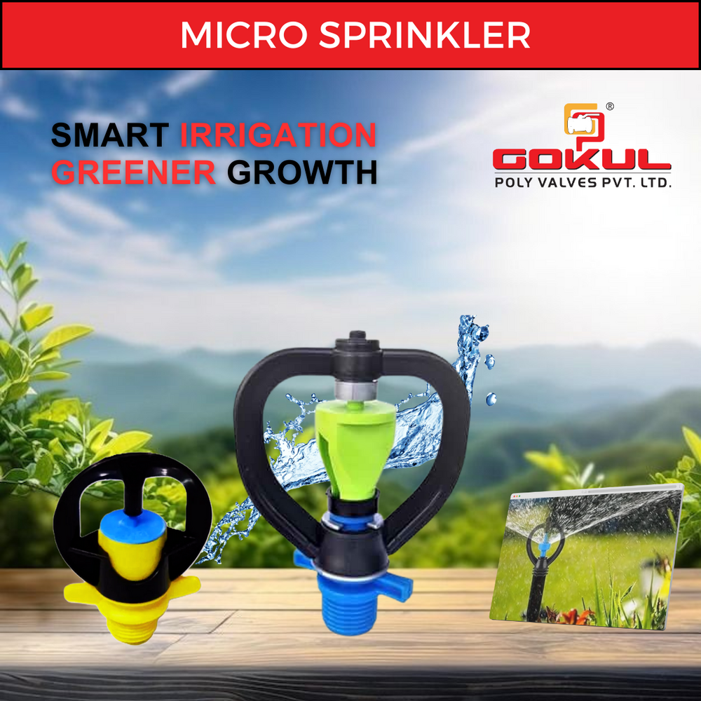 Plastic Irrigation Sprinkler - Pp Material, 15mm Size, Black Color, 2.5 Kg Pressure Handle, Weather Proof, Breakage Resistant, Rotary Nozzles