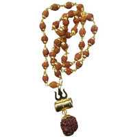 Shiva Trishul Rudraksha Mala - Color: As Per Availability