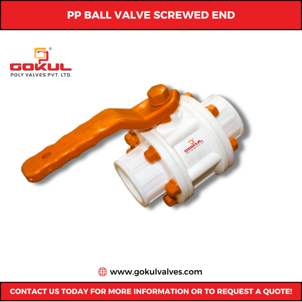 Pvdf Screwed End Ball Valve - Color: White